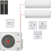 Мульти-сплит-система Funai серии KIRIGAMI DAIJIN RAM-I-2KG40HP.01/U + 2 внутренних блока серии KIRIGAMI (7+7)