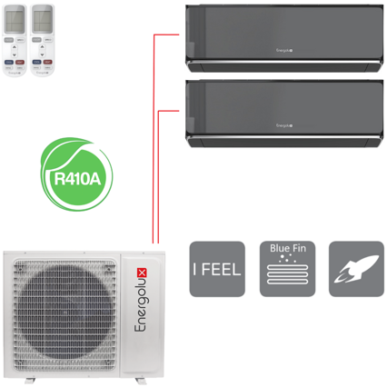 Мульти-сплит-система Energolux SAM18M2-AI/2 + 2 внутренних блока серии SMART MULTI (9+9) черный