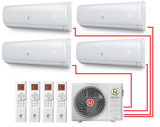 Мульти-сплит-система Royal Clima 5RMN-42HN/OUT + 4 внутренних блока серии TRIUMPH (12+12+12+12)