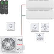 Мульти-сплит-система Funai серии ORIGAMI KODO RAM-I-2OK40HP.01/U + 2 внутренних блока серии SHOGUN (7+7)