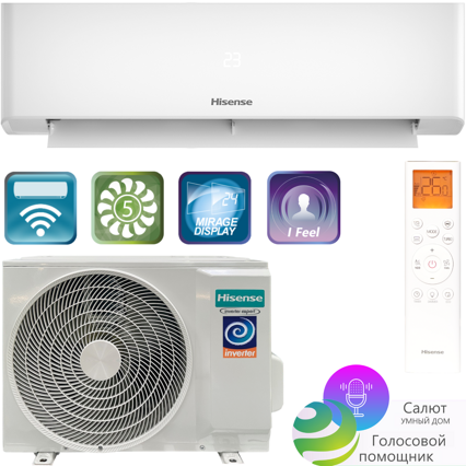 Кондиционер Hisense настенный сплит-система серии CITY 2.0 DC Inverter Wi-Fi AS-07UW4RYRKA01